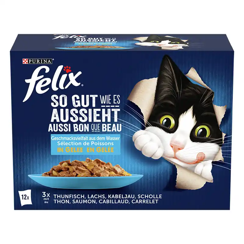 Begrenztes Angebot Felix So gut wie es aussieht - Gelees Geschmacksvielfalt aus dem Wasser 12 x 85 g